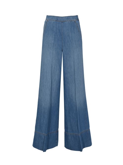 Pantaloni ampi Spiaggia in denim di misto lino PINKO | 106398 A33JPJD